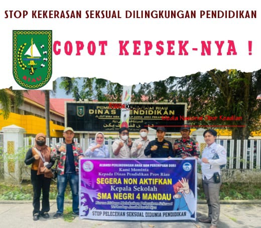 Nonaktifkan Segera Kepsek SMAN 4 Mandau Duri, Terlapor Pidana Pencabulan Anak Bawah Umur