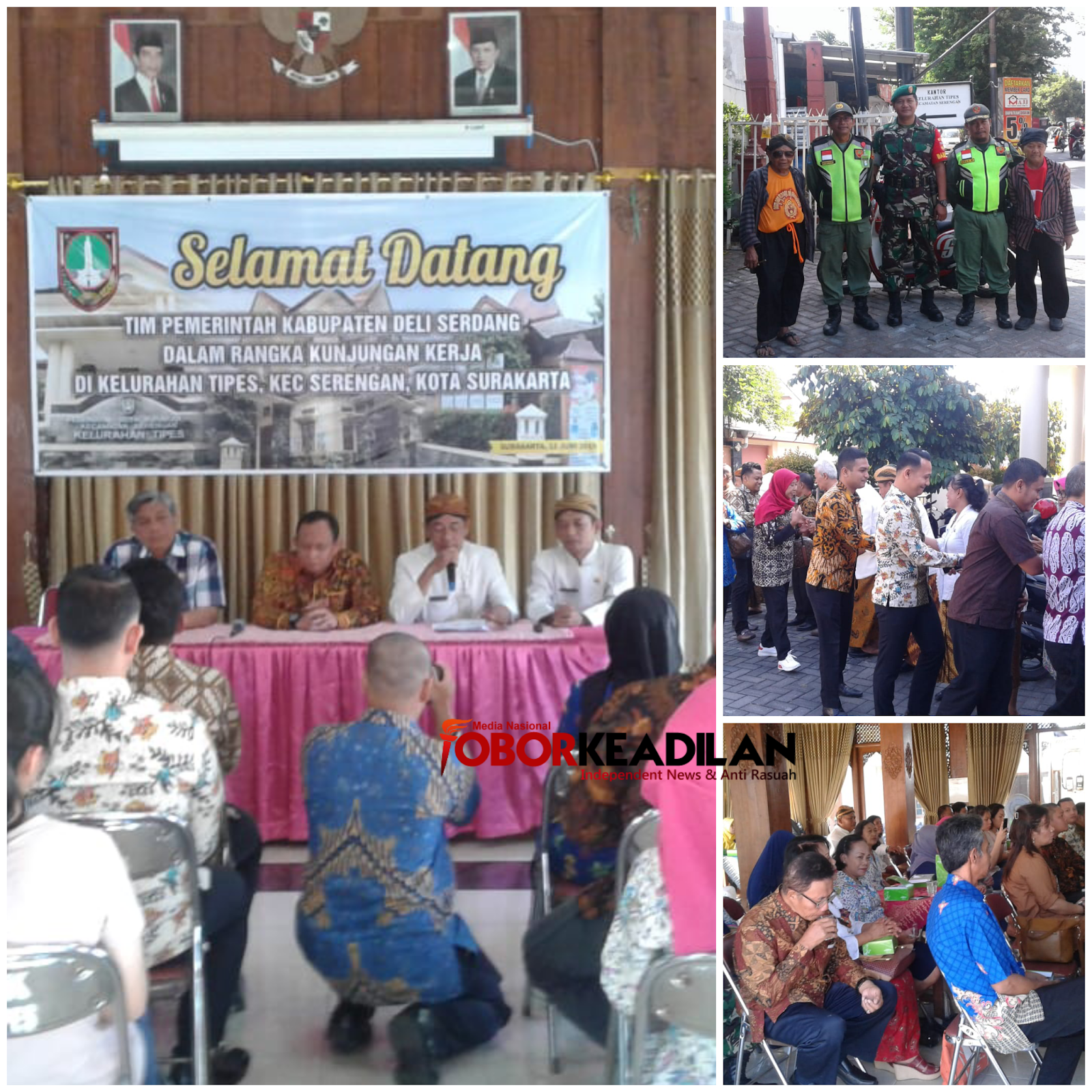 Babinsa Kelurahan Tipes Ikut Sambut Kunjungan Kerja Dari Pemkab Deli Serdang Provinsi Sumut