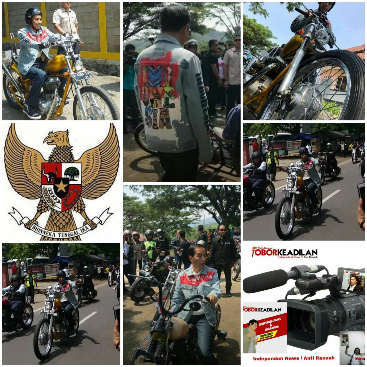 Jokowi Geber Chopper Di Sukabumi ,   Pakai Jaket Jins "Indonesia"