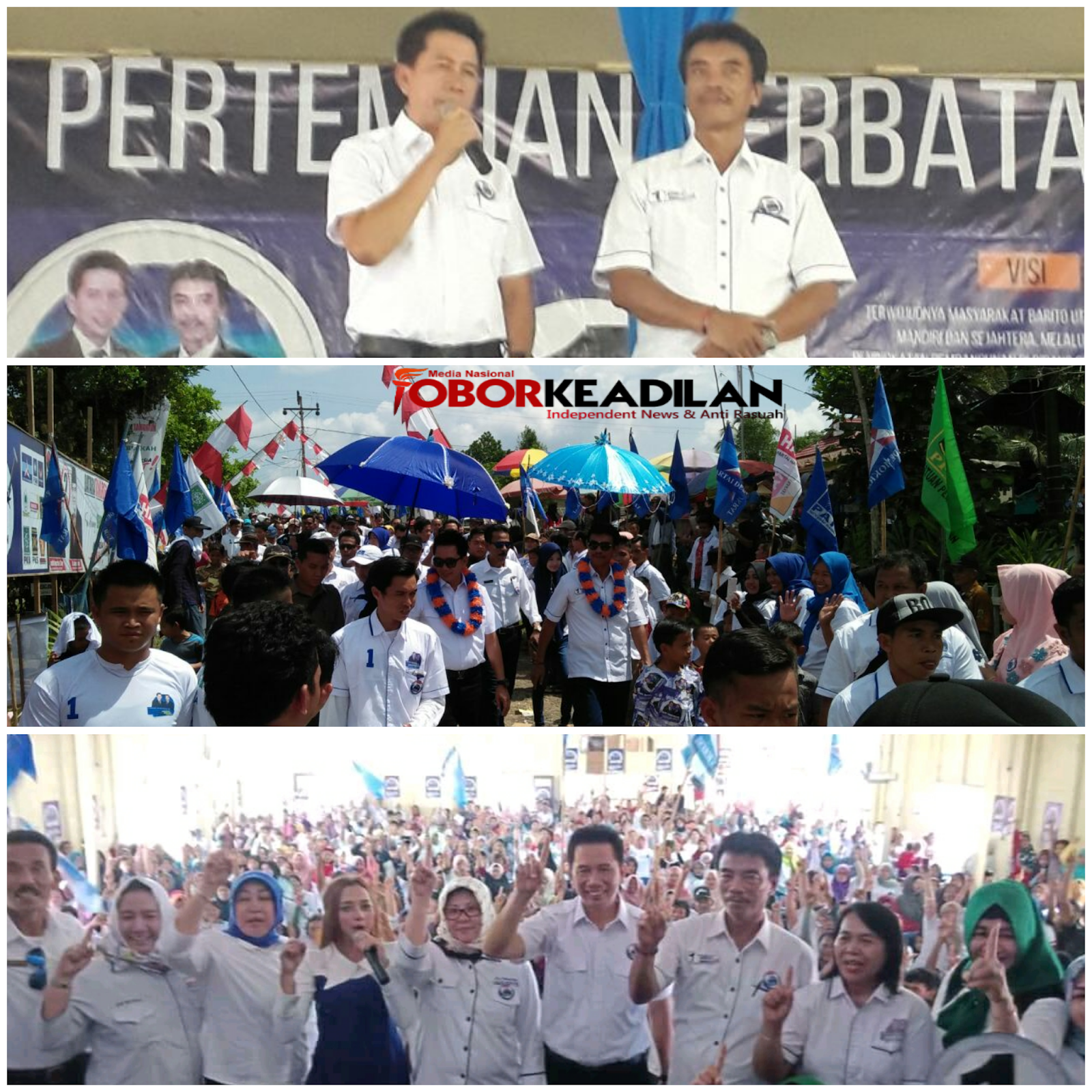 Ribuan Pendukung H. Nadalsyah - Sugianto di Kecamatan Lahei menyambut Gembira Tahun Ini Jembatan Lahei I menuju Lahei II di tuntaskan