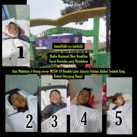 Breaking News,Tembok MTsN 19 Pondok Labu Jakarta Rubuh Diterjang Banjir, 5 Siswa Meninggal