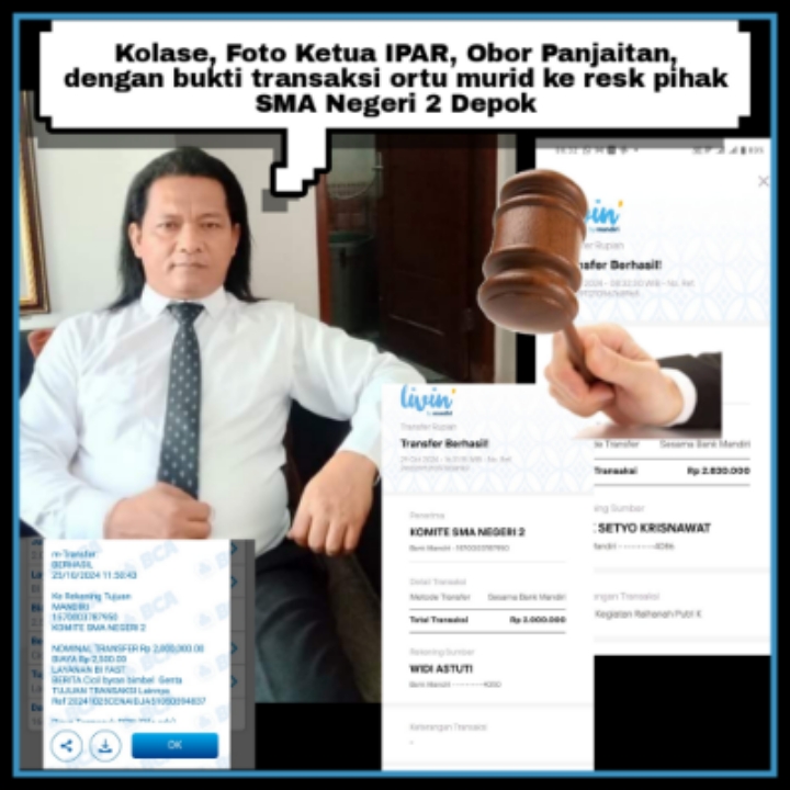 Aktivis Obor Panjaitan Bongkar Dan Laporkan ke APH Dugaan Pungli dan Korupsi Dana BOS di SMA Negeri 2 Depok, 