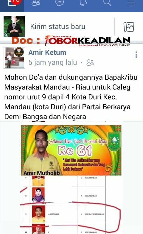Oknum Bacaleg Yang Masih Aktif Sebagai Wartawan Ini Kedapatan Curi Start Kampanye di Medsos Saat Di Konfirmasi   Malah Tanya UKW