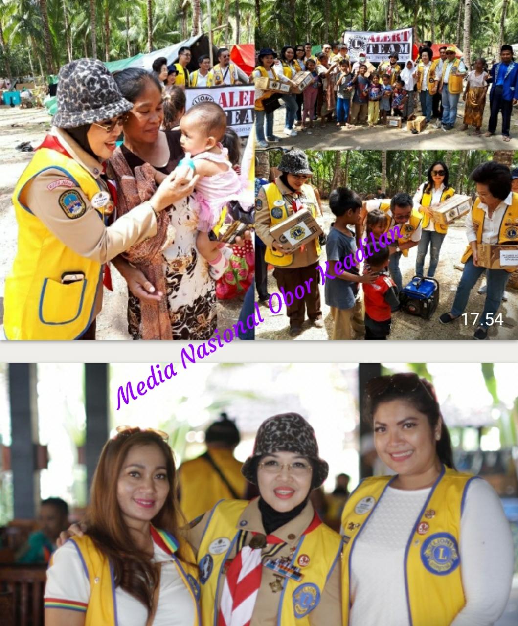 Prof. Dr. Sylviana Murni selaku  Gubernur Lions Club 307 A1 Bersama Vina Bambang Sudono Dkk Bantu Korban Gempa Lombok