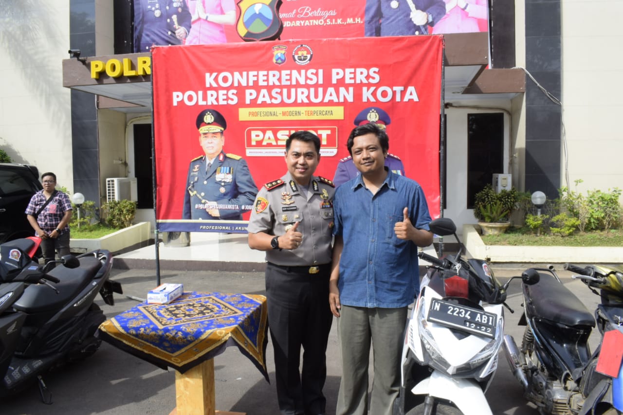 Polres Pasuruan Adakan Penyerahan Barang Bukti Kejahatan Hasil Ungkap Kasus Tim Resmob Suropati