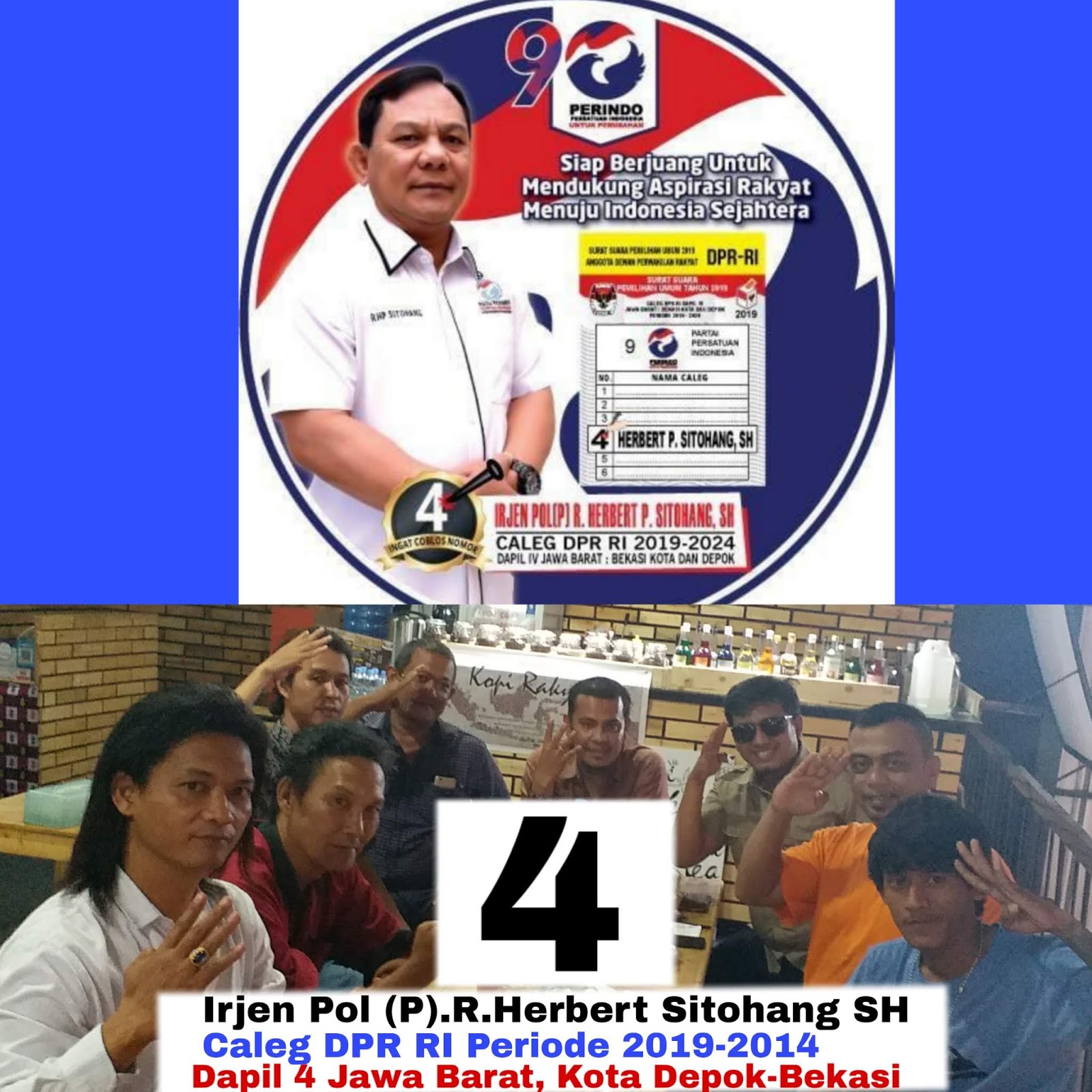 Herbert.P.Sitohang SH Caleg DPR RI Partai Perindo No 4 Dapil Depok Bekasi Jabar, Sudah Dikenal luas warga Depok