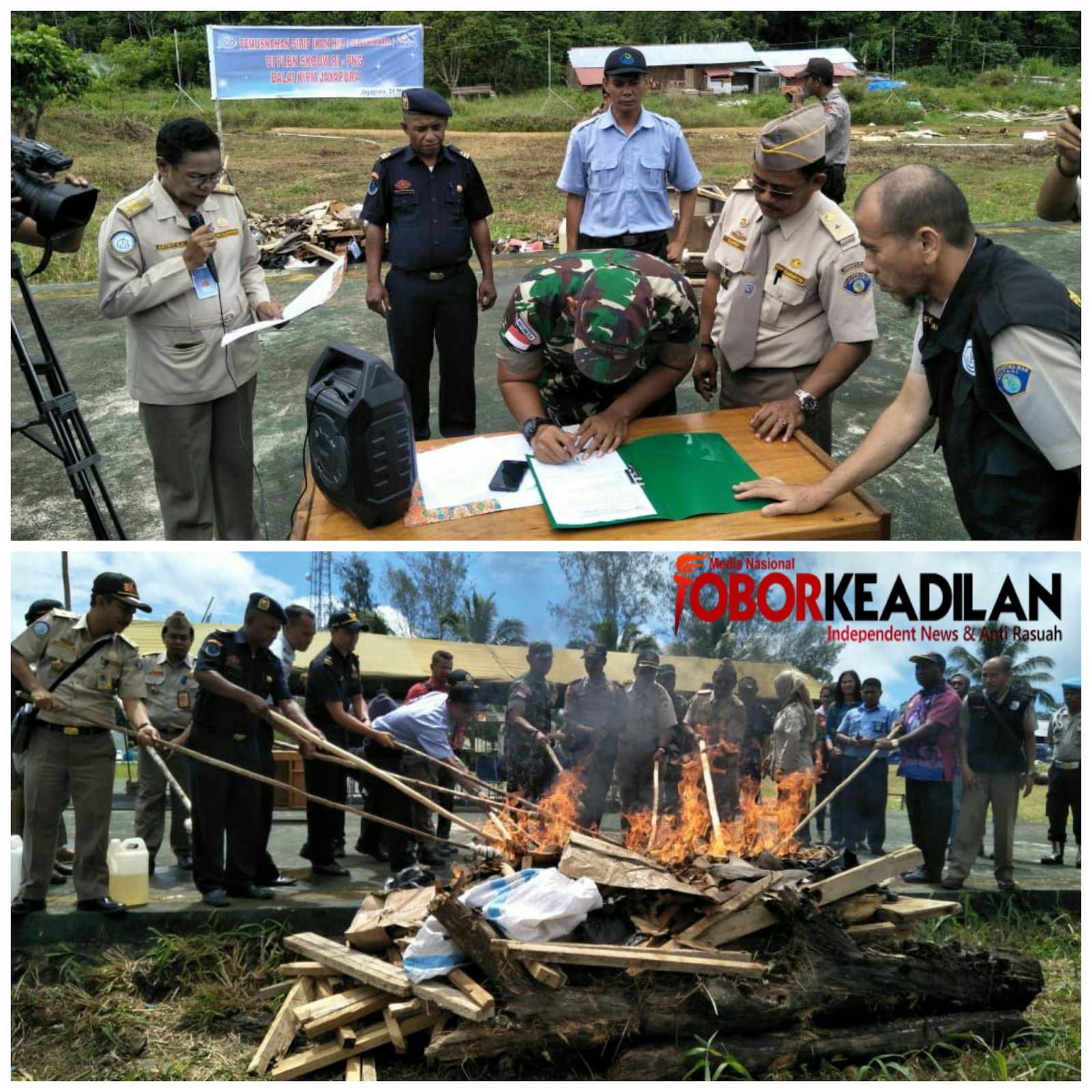 Satgas Yonif Para Raider 501 Kostrad Bersama BKIPM Memusnahkan Sirip Ikan Hiu