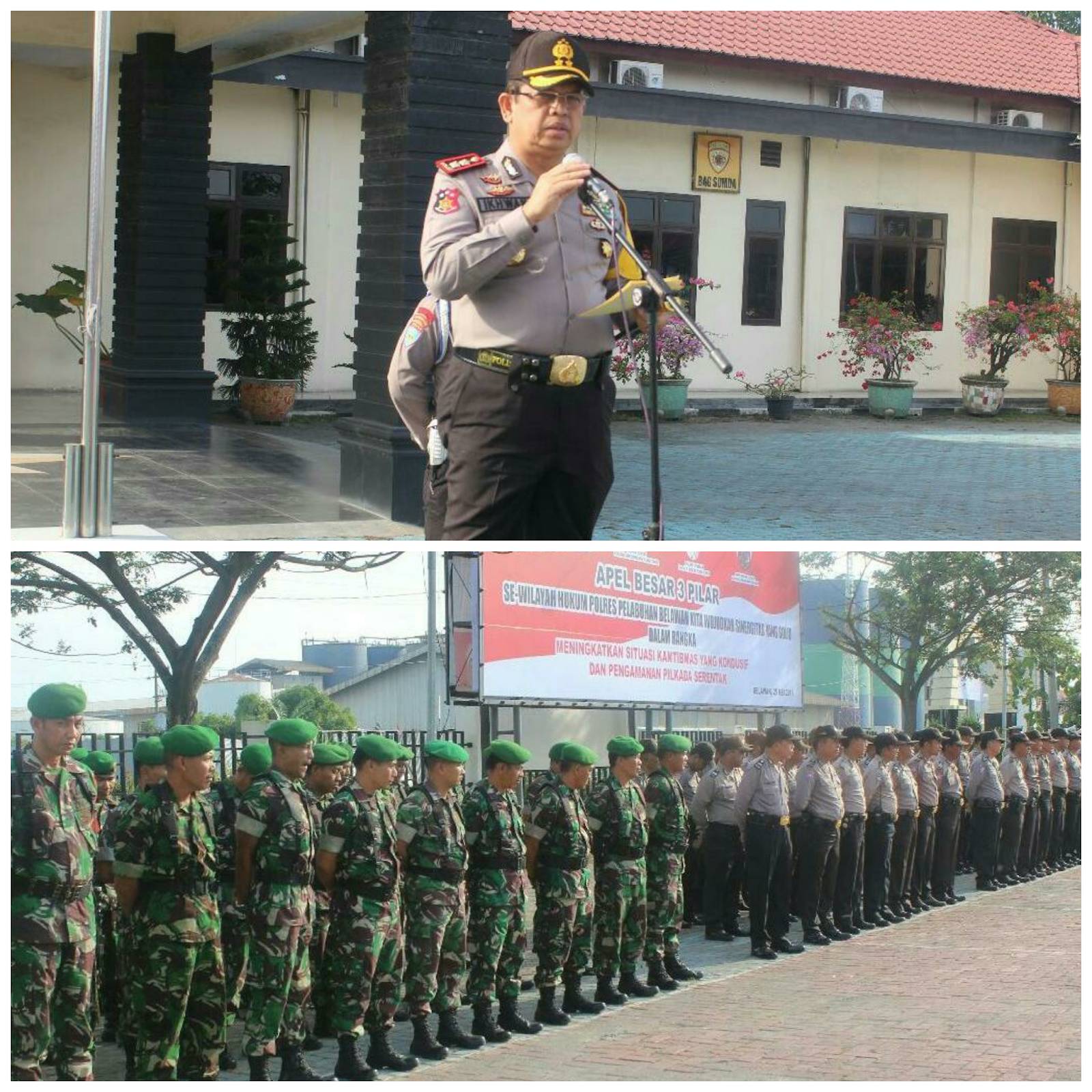 Polres Pelabuhan Belawan Laksanakan Apel Besar Tiga Pilar
