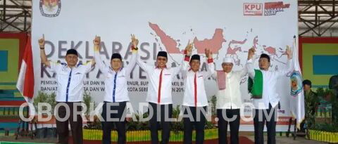 TIGA PASLON DUKUNG DEKLARASI KAMPANYE DAMAI YANG DIGELAR OLEH KPU MURA.