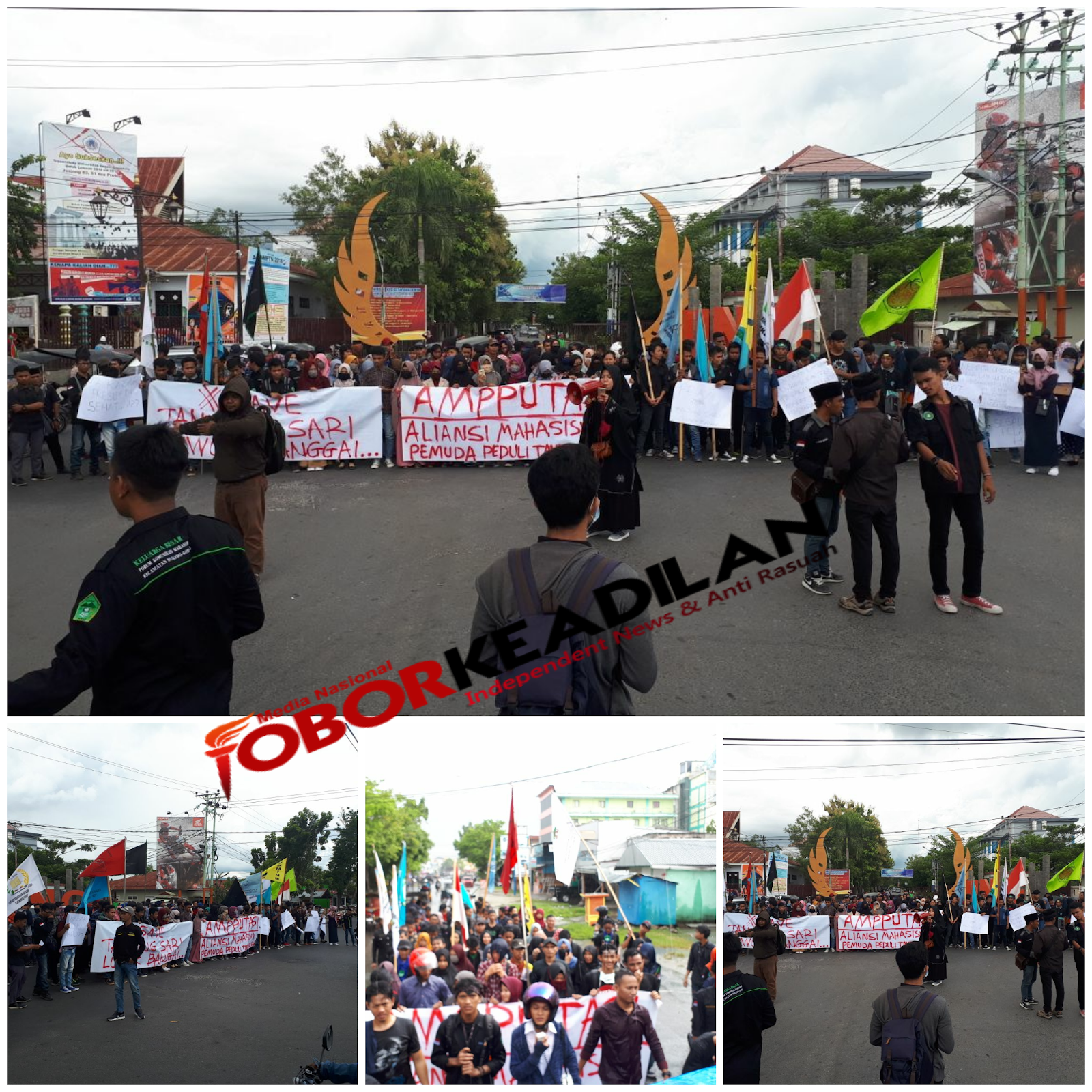 Aksi Parlemen Jalanan Oleh AMPPUTASI (Aliansi Mahasiswa Pemuda Peduli Tanjung Sari) dilaksanakan Di Gorontalo