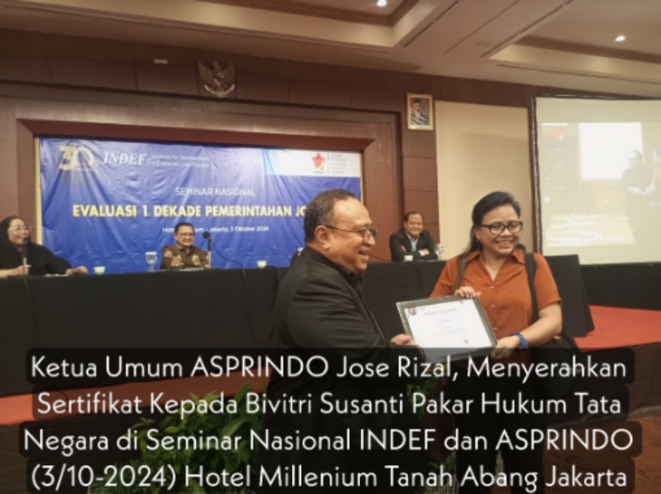 1 DEKADE PEMERINTAHAN JOKOWI, JOSE RIZAL: PERLU EVALUASI KEBIJAKAN ESKALASI PERAN PRIBUMI PENTING 