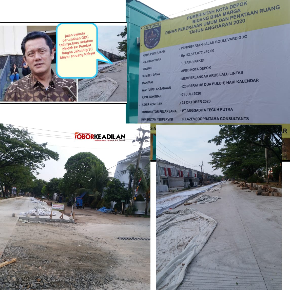 Terima Fasum Fasos Kaleng-kaleng, Walkot Kolusi, Korupsi Dengan Pengembang GDC Habiskan APBD Kota Depok 