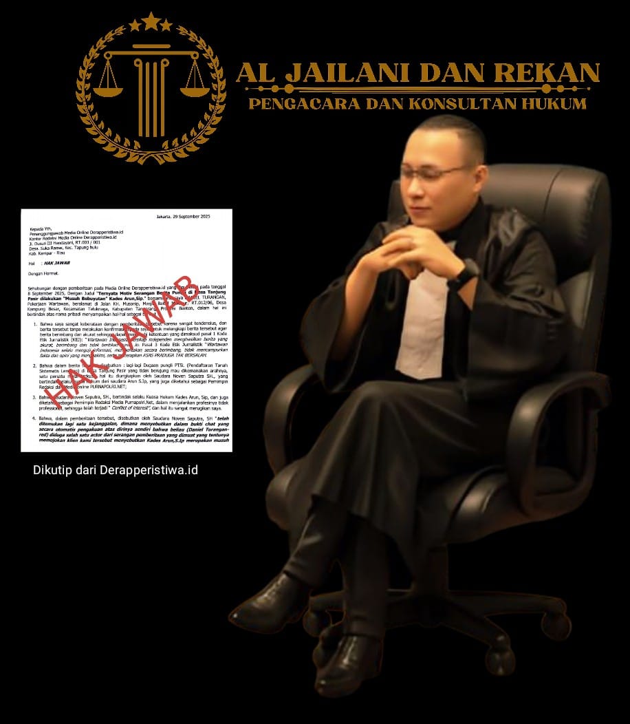 Noven Saputera, S.H. : Terkait Hak Jawab Daniel Turangan, Sebenarnya Siapa yang Tidak Profesional ?