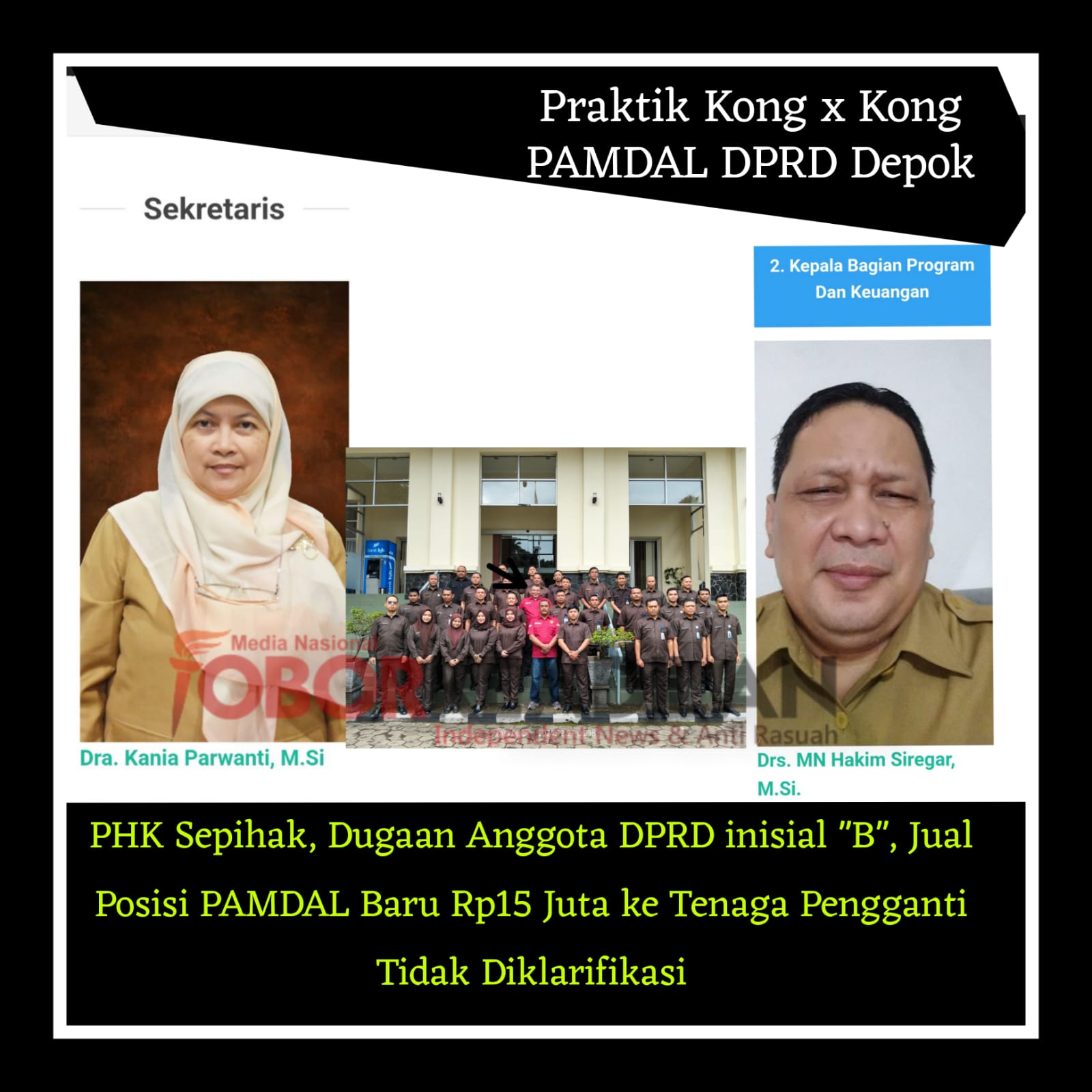 PHK Sepihak, Dugaan Jual Posisi PAMDAL Baru Rp15 Juta ke Tenaga Pengganti Tidak Diklarifikasi