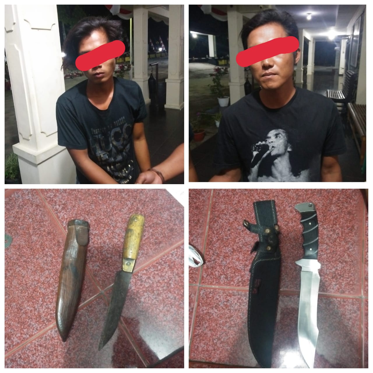 GEGER... GIAT PATROLI, MINUM ARAK & BAWA SAJAM DUA PEMUDA DIAMANKAN POLSEK JEBUS  