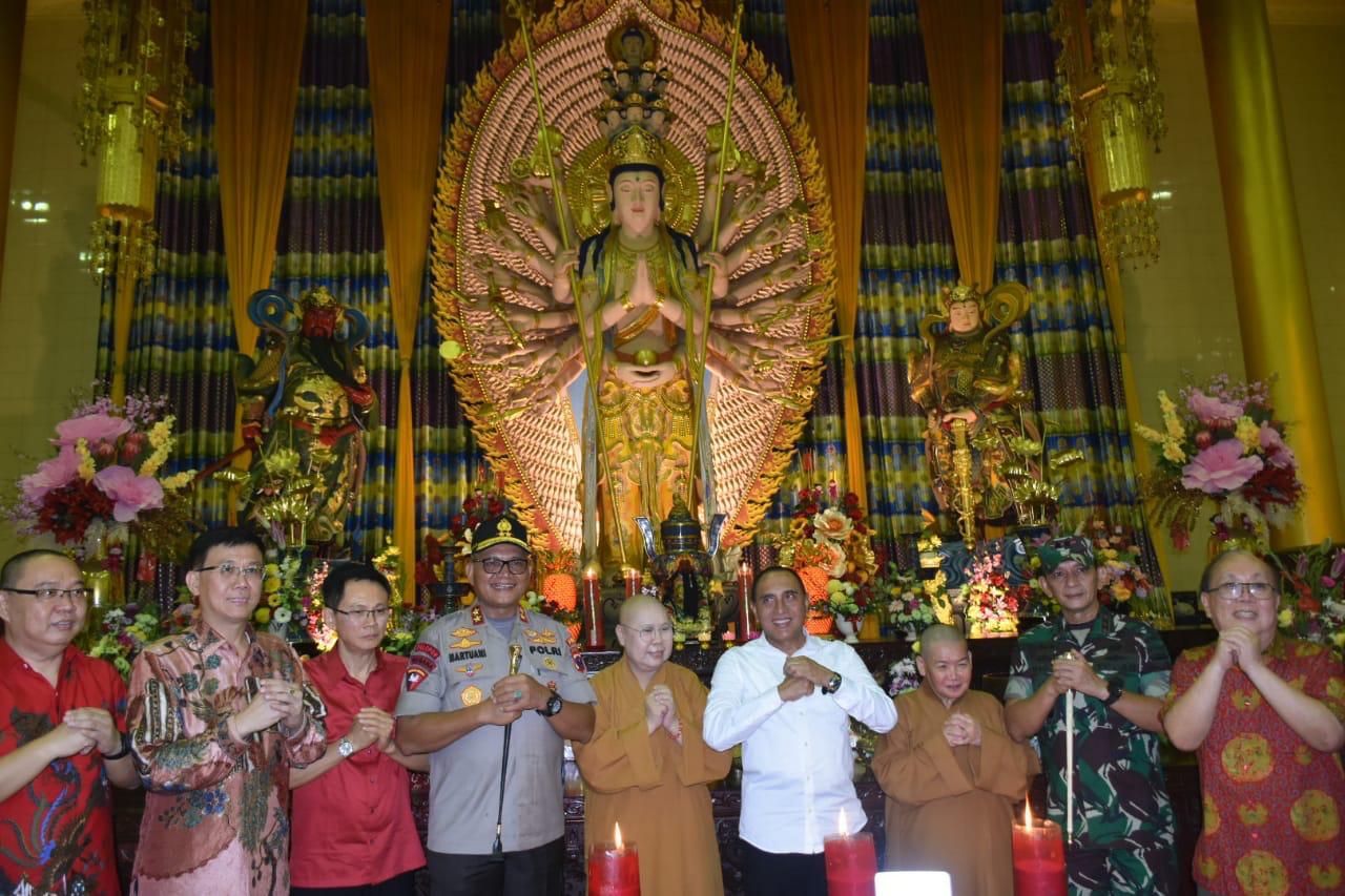 Kompak Kali,,,Ciptakan Rasa Aman di Hari raya Imlek, Gubsu, Pangdam I/BB dan Kapolda Patroli 
