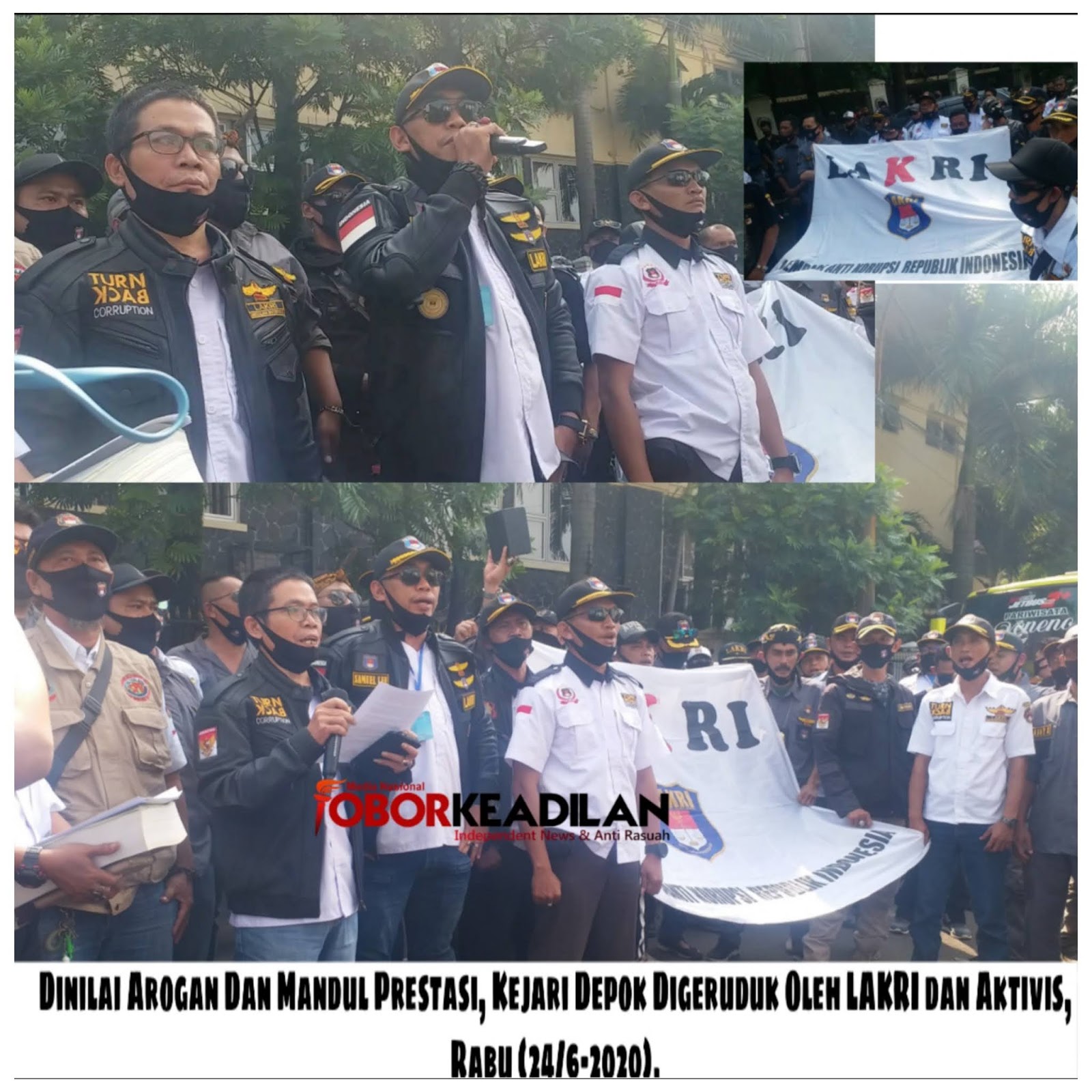 Dinilai Mandul Dan Umbar Senpi Kasi Intel, Melatarbelakangi Unras LAKRI dan Aktivis Di Kejari Depok 