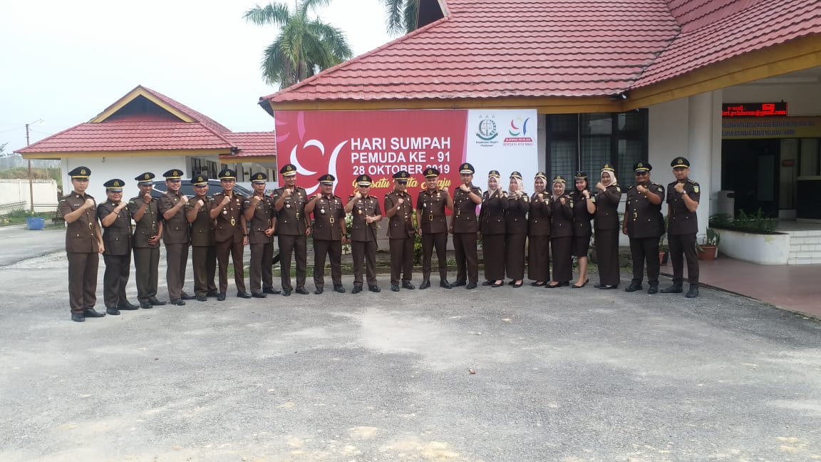 Acara Kegiatan Upacara Peringatan Hari Sumpah Pemuda ke-91 Tahun 2019 Kejaksaan Negeri 