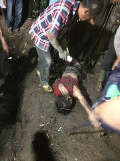 SETELAH 21 JAM : JENAZAH SUPIR TRUCK YANG MASUK JURANG BERHASIL DI EVAKUASI