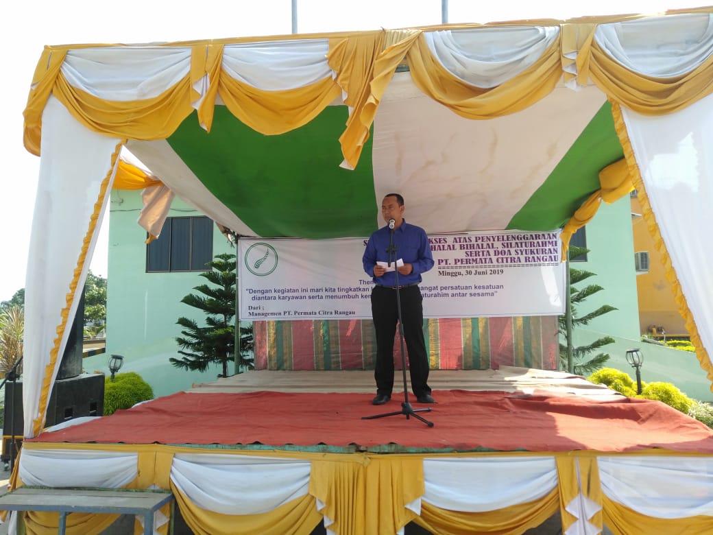 PT. Permata Citra Rangau (PCR) Mengadakan Halal Bihalal Turut Hadir Warga Masyarakat Talang Mandi