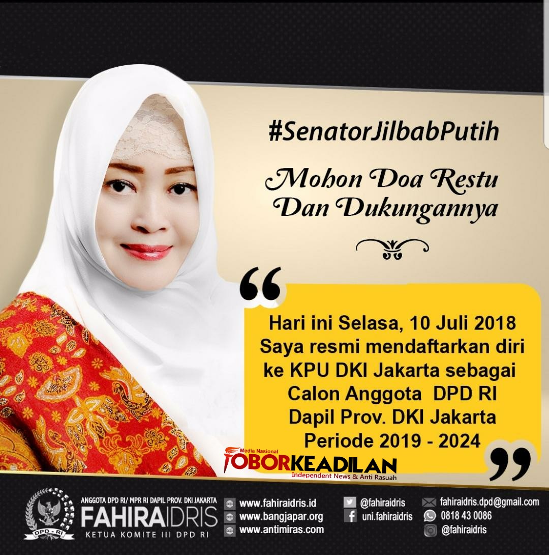 Fahira Idris Resmi Dinyatakan Lolos Verifikasi Sebagai Calon DPD RI 2019-2024