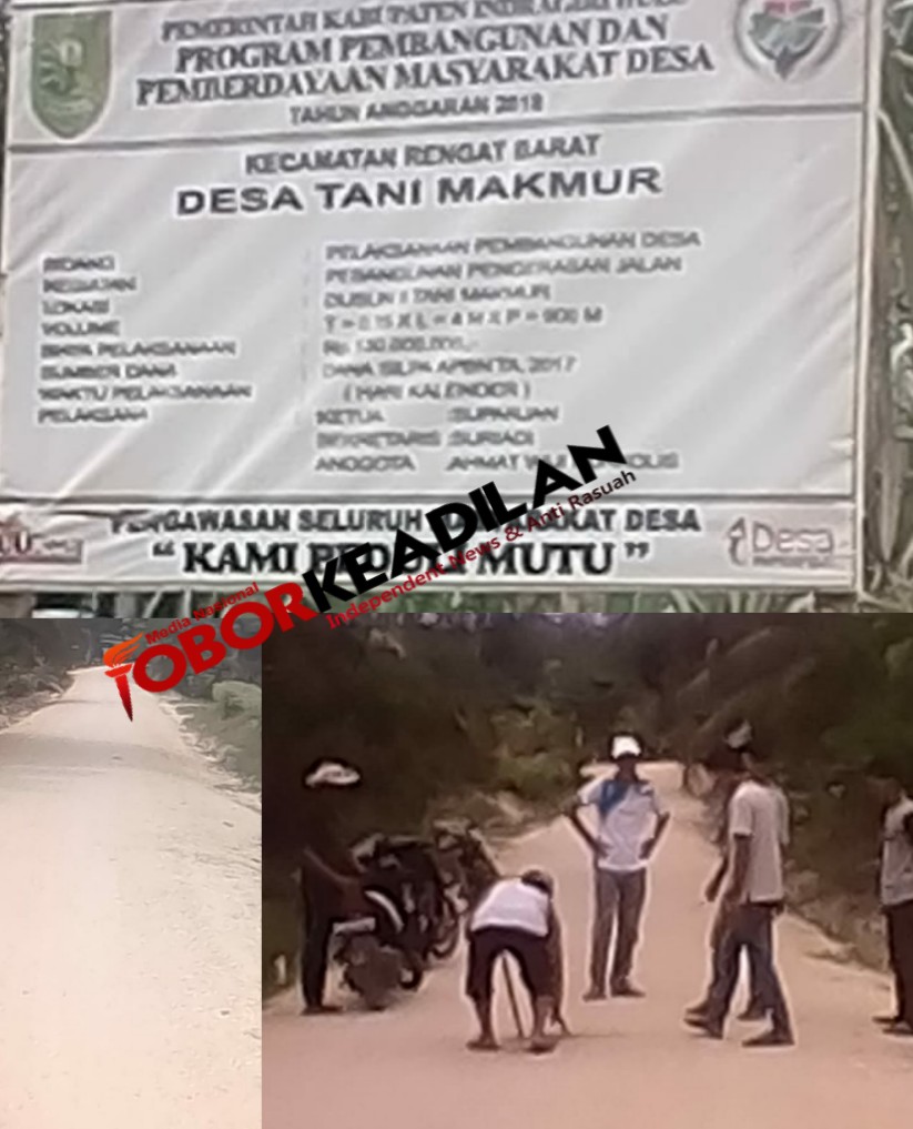 Proyek Pengerasan Jalan Rt 05 Di Desa Tani Makmur Disinyalir Mark'Up