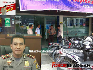 CEGAH KEJAHATAN, SAT SABHARA POLRESTA PEKANBARU GENCAR PATROLI KE BANK DAN GERAI ATM