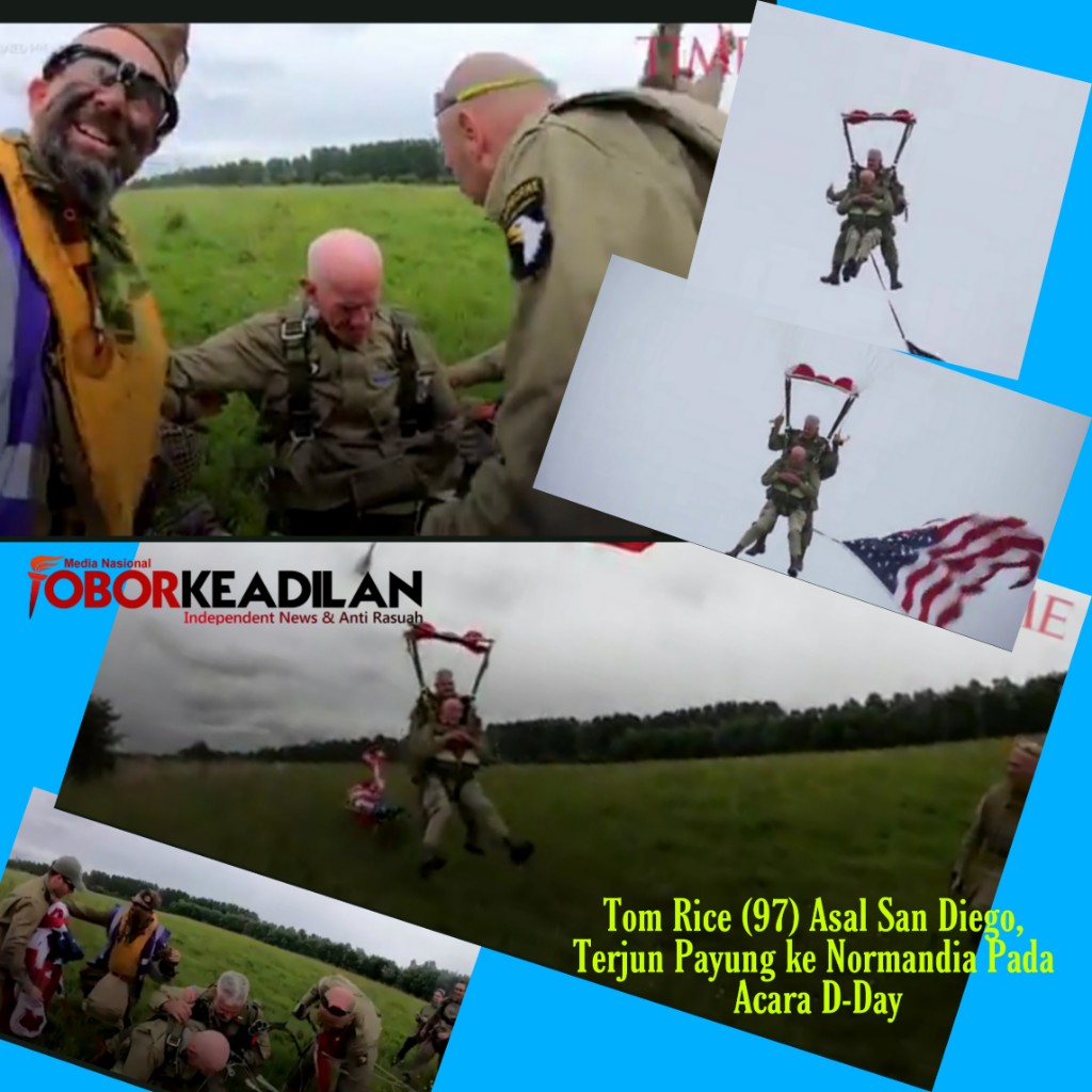 Tom Rice (97) Asal San Diego, Terjun Payung ke Normandia Pada Acara D-Day