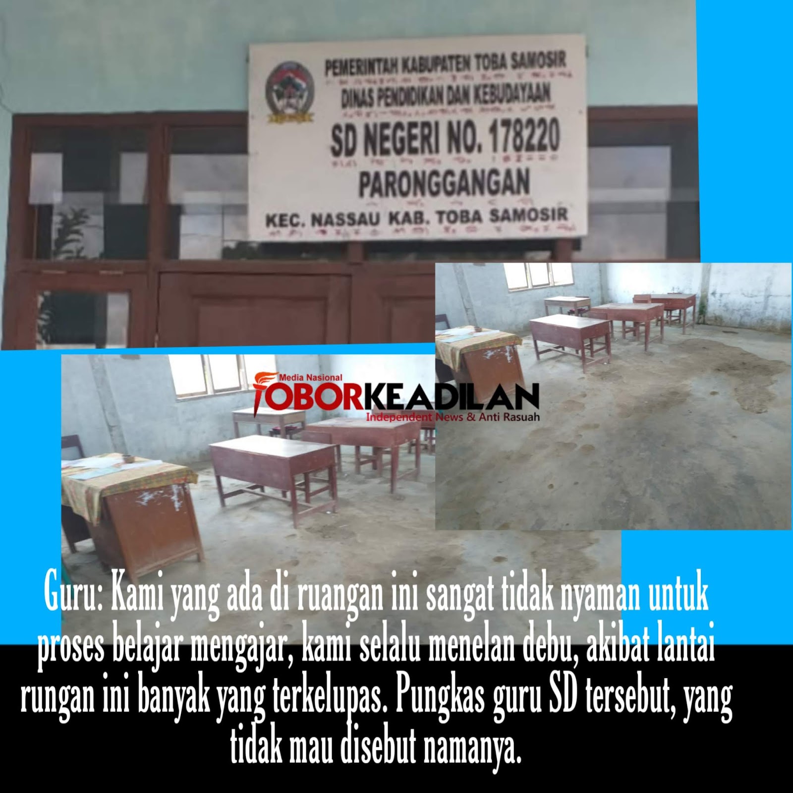 Guru: Kami Selalu Menelan Debu Ruang SDN 178220 Paronggangan Nassau Tobasa Rusak, Buang Air pun di Semak-Semak