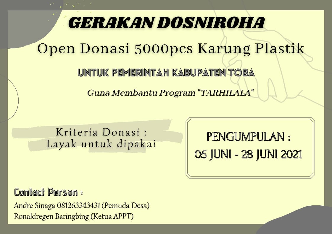 Gerakan Dosniroha Galang Donasi 5000 pcs Karung Plastik