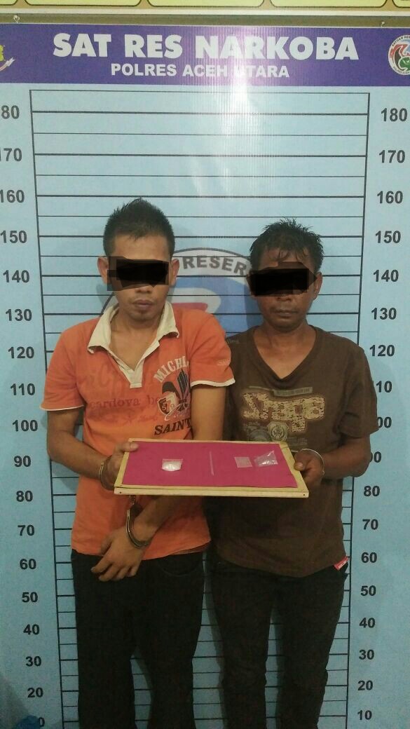 Polres Aceh Utara Berhasil Tangkap 2 Pelaku Tindak Pidana Narkotika Dilokasi Terpisah