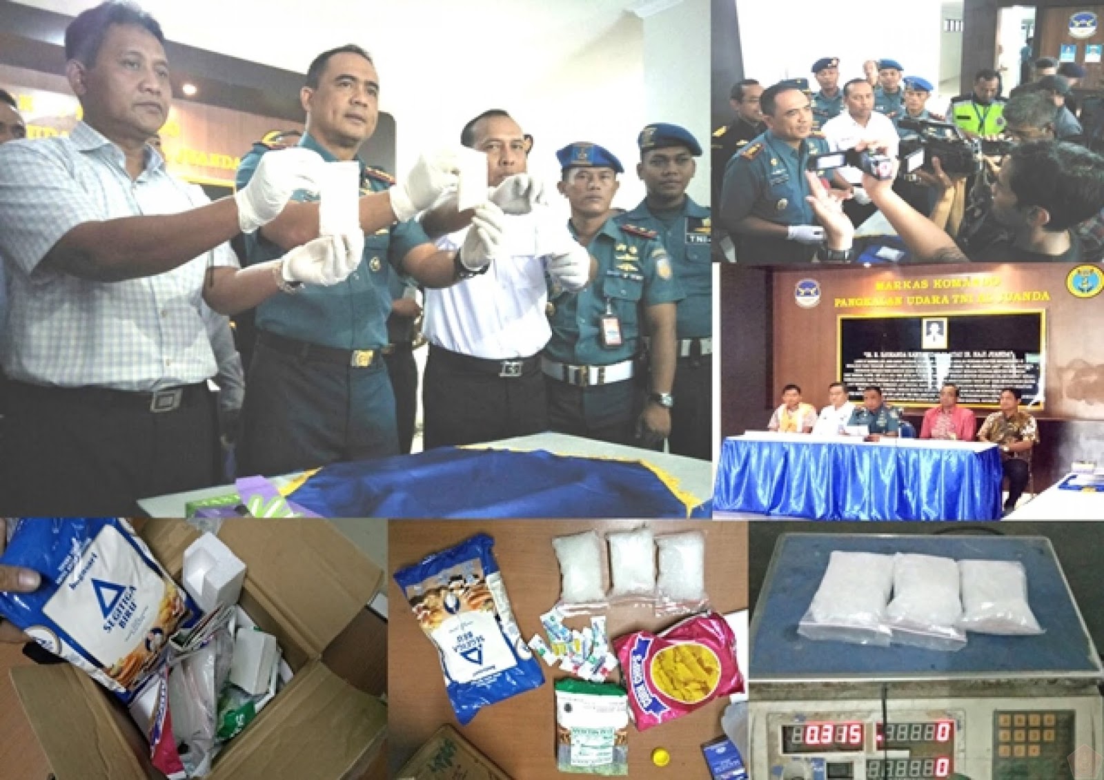 Sabu-Sabu di Amankan Satgaspam Bandara TNI AL Di Terminal Cargo T1 Bandara Internasional Juanda