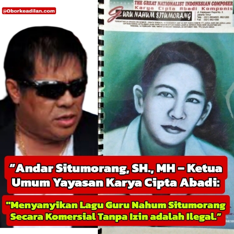 Warisan Abadi Guru Nahum Situmorang, Andar: Menyanyikan Secara Komersial Tanpa Izin Adalah Ilegal