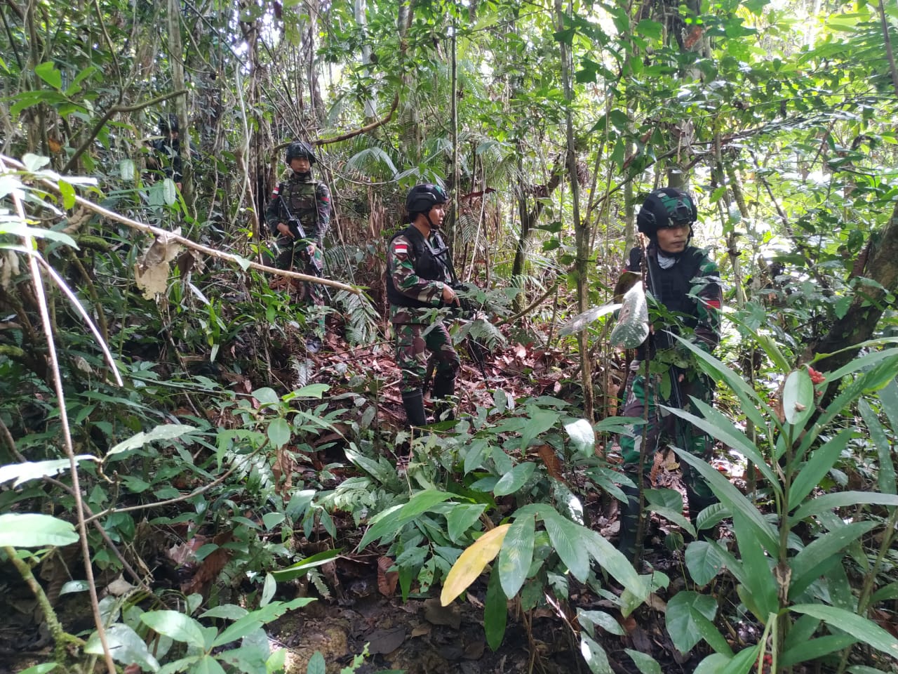 Ciptakan Rasa Aman Suasana Natal Dan Menjelang Tahun Baru, Satgas Raider 300 Patroli Hutan