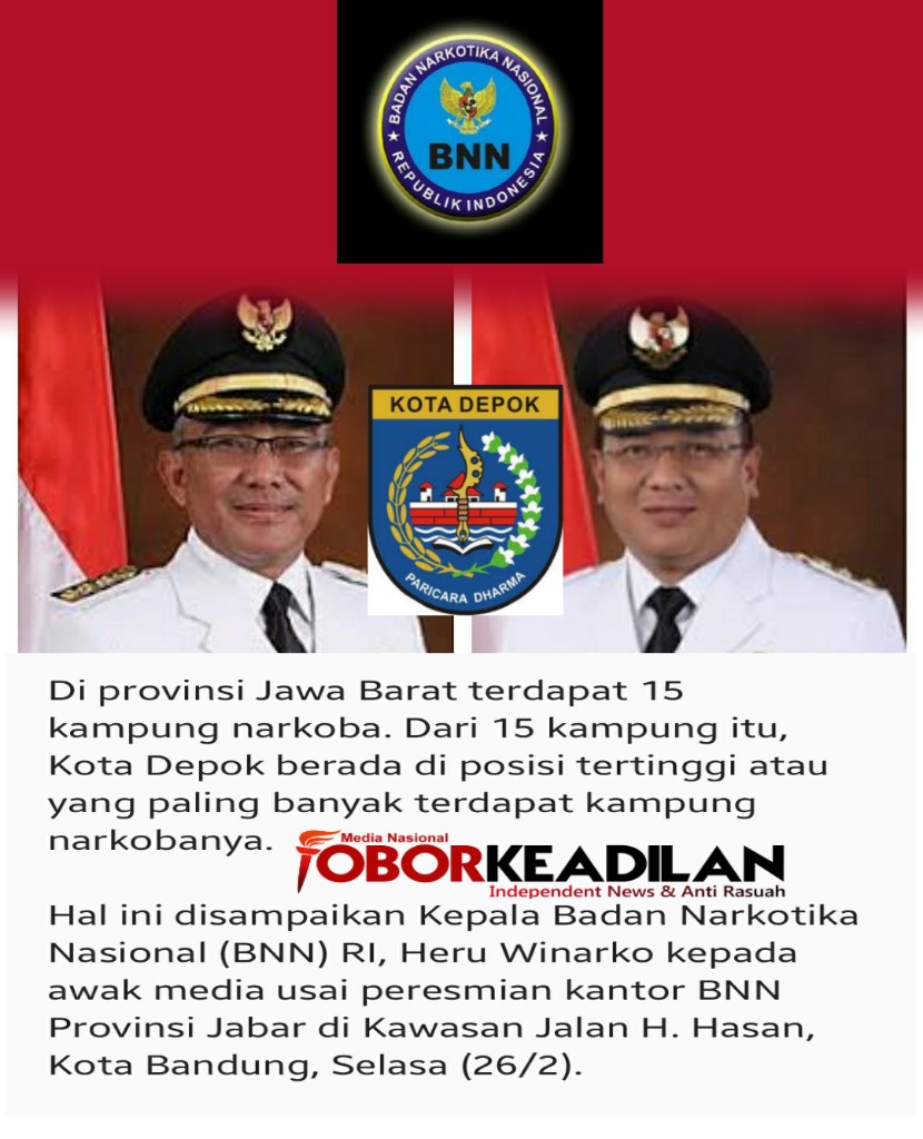 Kepala BNN RI, Heru Winarko: Se Jabar Depok Tertinggi Terpapar Kampung Narkoba 