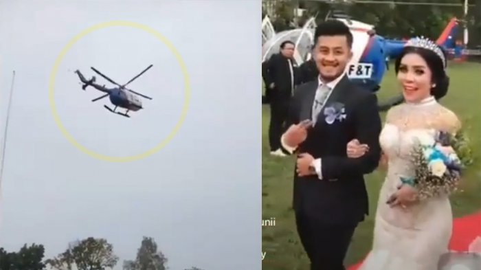 GEGER ! HELIKOPTER MILIK POLDA SUMUT DI PAKAI WARGA SIPIL TERBANG PADA ACARA NIKAH 