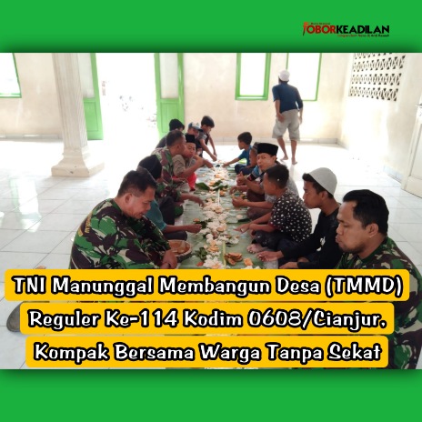 Tak Ada Sekat, TNI bersama Warga Santap Makan Siang di Lokasi TMMD ke 114