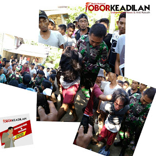 DETIK DETIK ANGGOTA TNI ACEH SELATAN, SELAMATKAN PRIA DARI AMUKAN MASSA.