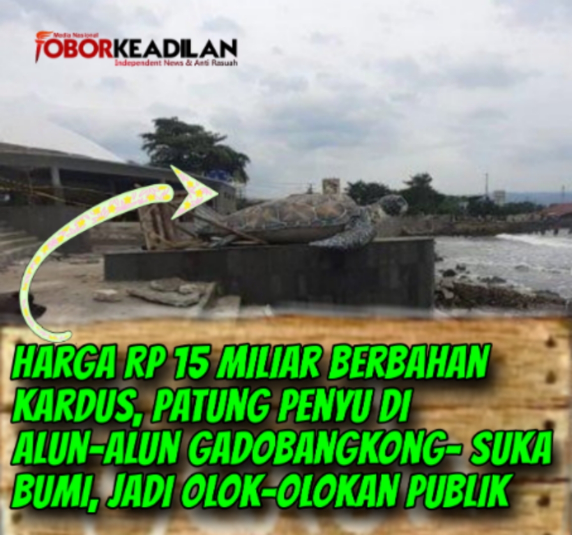 Viral..Patung Penyu Rp15 Miliar di Sukabumi Jebol, Ternyata Hanya Terbuat dari Kardus