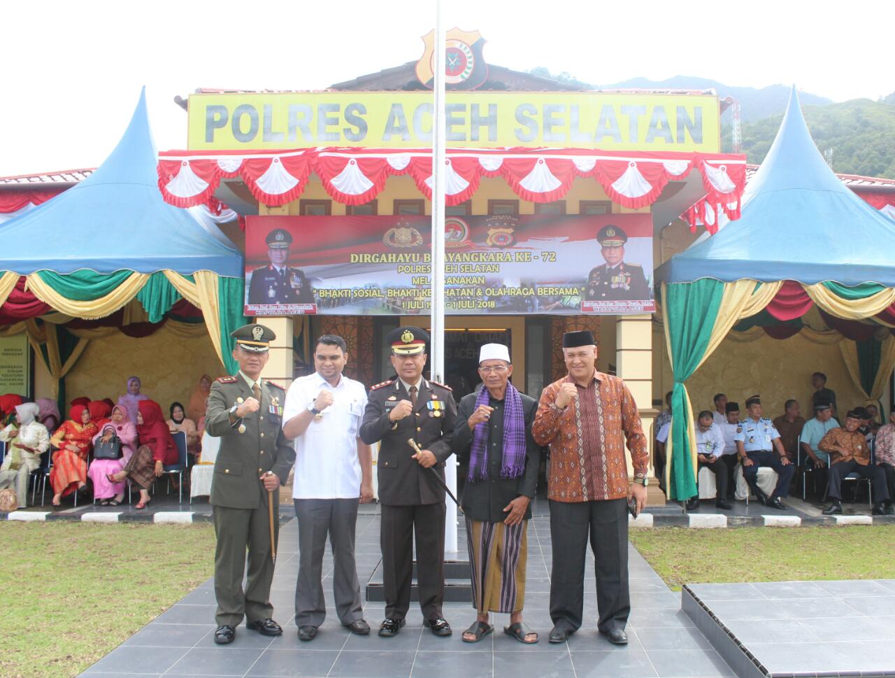 Dandim 0107/Asel Hadiri Peringatan HUT Bhayangkara ke- 72