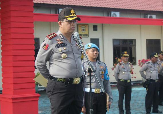Kapolres Pelabuhan Belawan Gelar Apel Pasukan Pengamanan Pilkada 27 Juni 2018