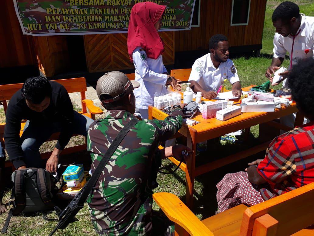 TNI Dan Pemda Lanny Jaya Gelar Pengobatan Massal 