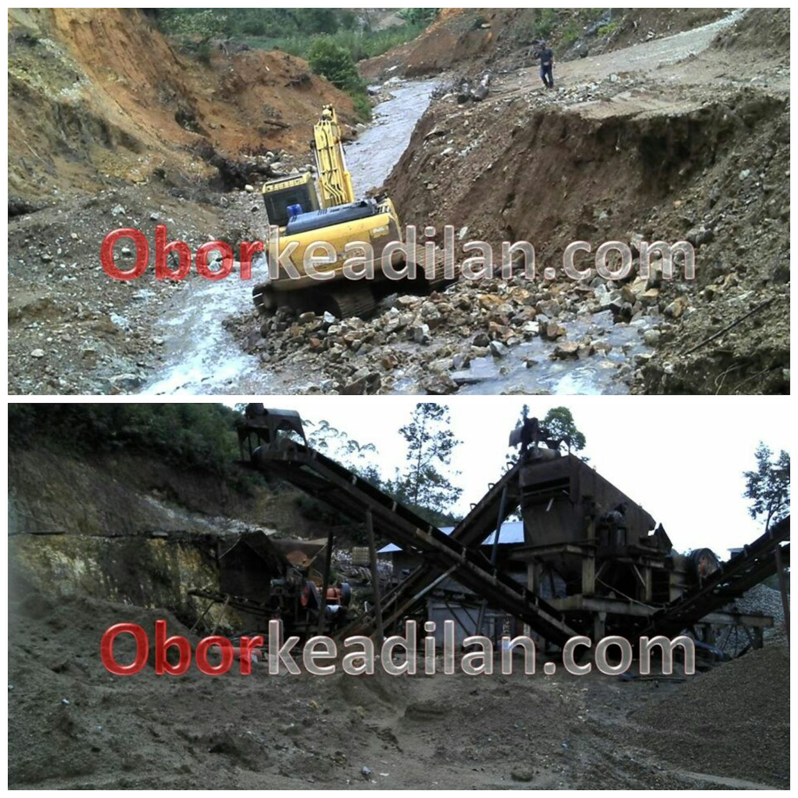 DIDUGA ILEGAL TAMBANG GALIAN C DI KECAMATAN PARMONANGAN TAPUT MILIK PENGUSAHA “SP” MERUSAK ALIRAN SUNGAI 