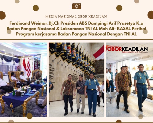 Presiden ABS Ferdinand Weimar. Dj Ch Dampingi K.a Pangan Nasional Erif Prasetya Dan KASAL Laksamana TNI Mohammad Ali