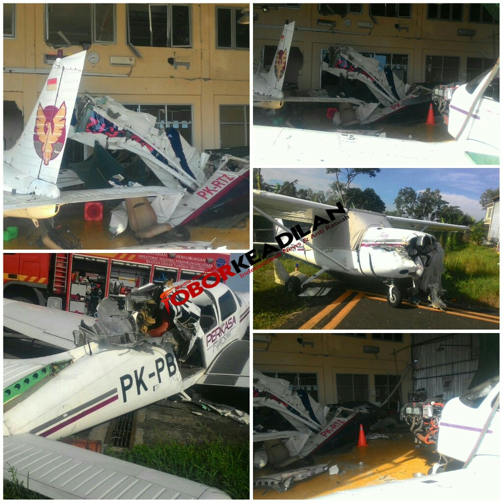 Naas Pesawat latih PK-RTZ Milik Fly School Ganesha dipiloti M.J. Hanafie, S.M. Oleng , Satu Orang Tewas 