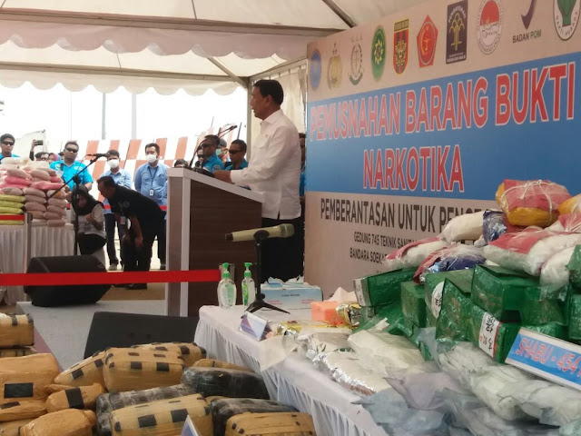 BNN GELAR PEMUSNAHAN BARANG BUKTI NARKOBA DI BANDARA SOETTA
