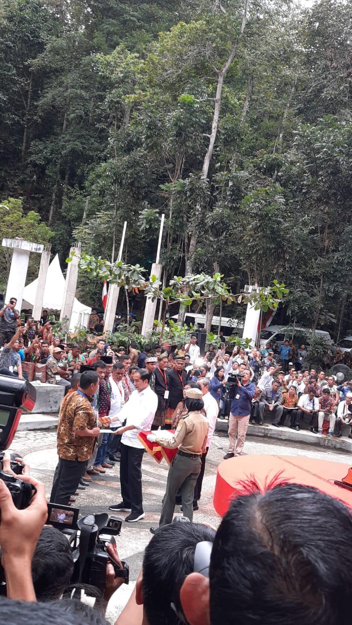 Penyerahan SK Perhutanan Sosial dan Hutan Adat untuk Rakyat Riau, Presiden Jokowi: Saya Akan Terus Bagikan ke Rakyat Kecil.