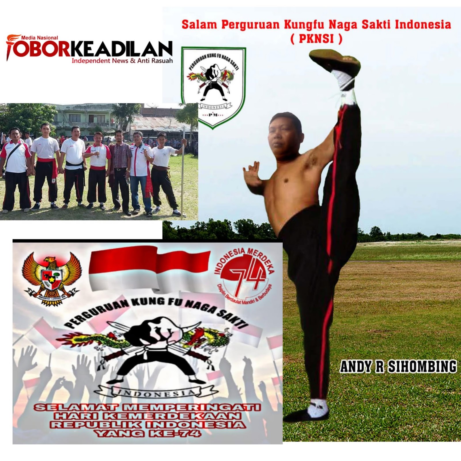 Kungfu Naga Sakti Indonesia Hibur Warga Kec Silaen Tobasa, Injak Beling Pada HUT 74 RI