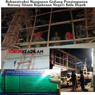 Pemda Gelontorkan Rp 2,9 Milyar APBD Depok 2019, Kontraktor Bangunan Kejari Kangkangi Aturan K3