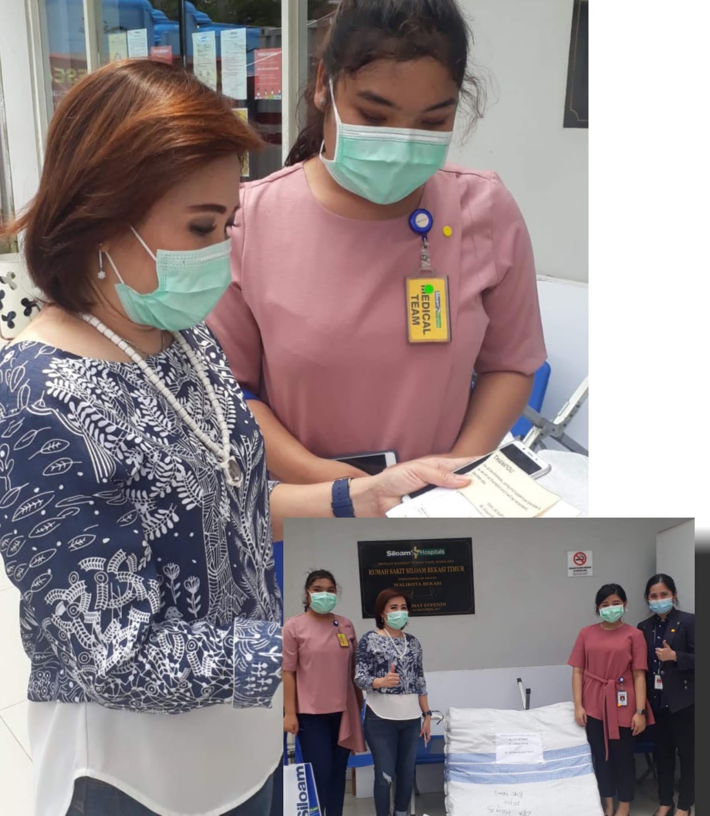 Lia Agustina Seorang Aktivis Perempuan Didukung Donatur PT. Usaha Teknik Salurkan APD ke RS Siloam Bekasi